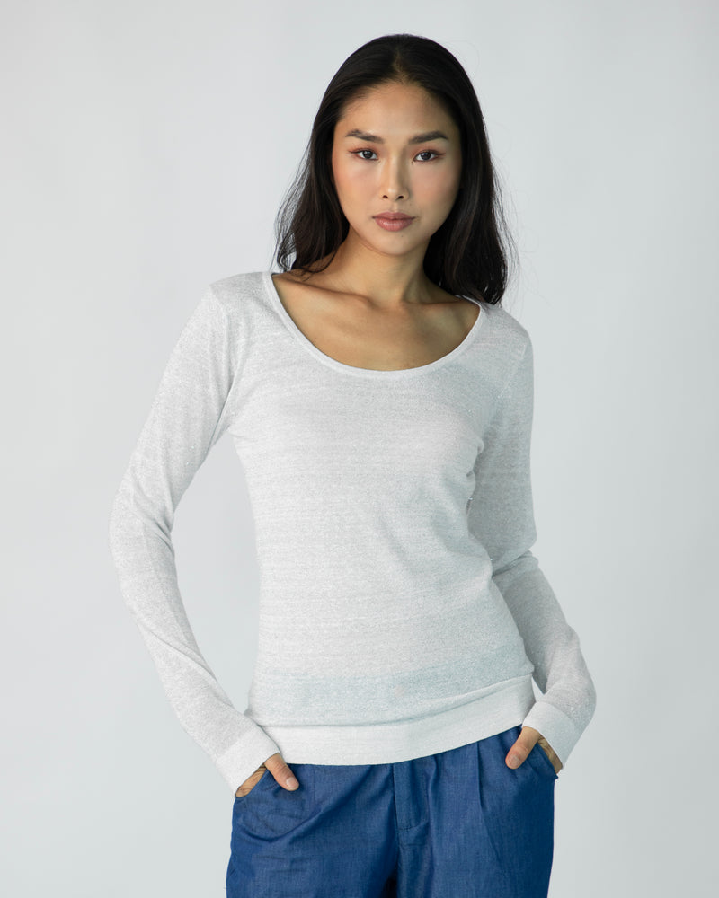 The Fitted Long Sleeve (Round Neck) - Silver