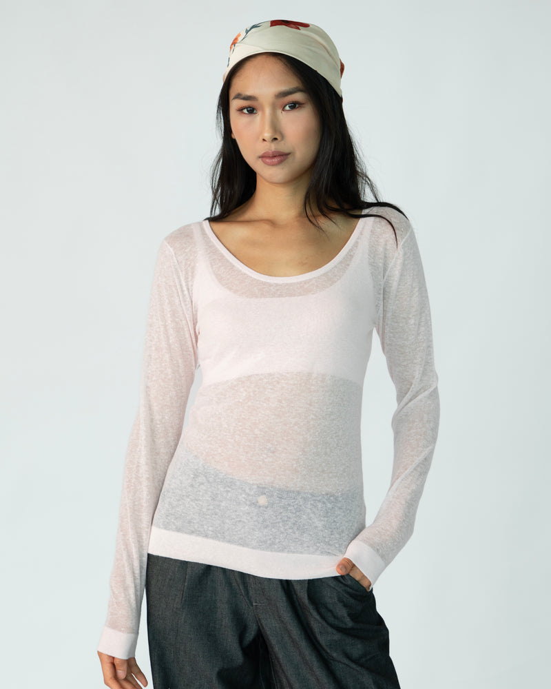 The Fitted Long Sleeve (Round Neck) - Coconut Cream