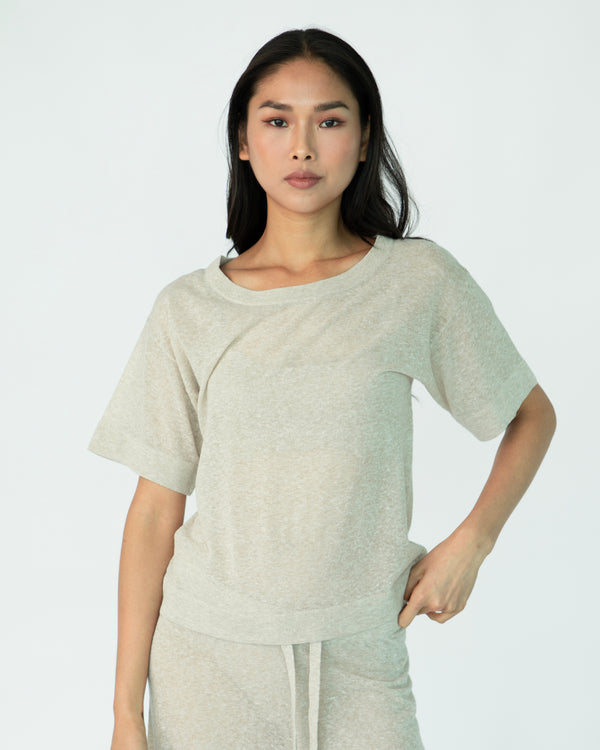 The Loose Short Sleeve Crop (Round Neck) - Hay Day