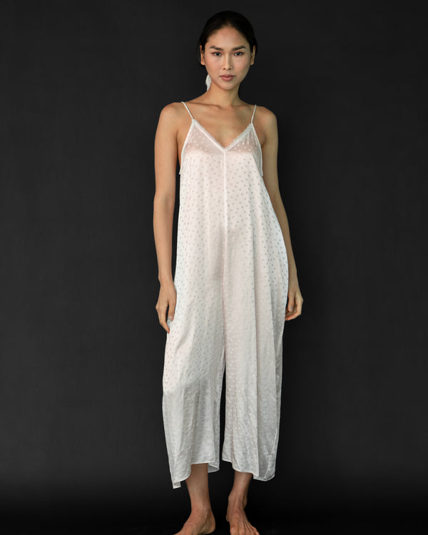 The Silk Combi Pants - Petal Dots