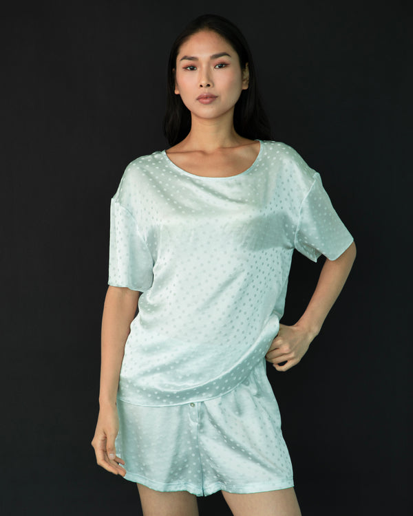 The Silk T-Shirt - Ice Melt Dots