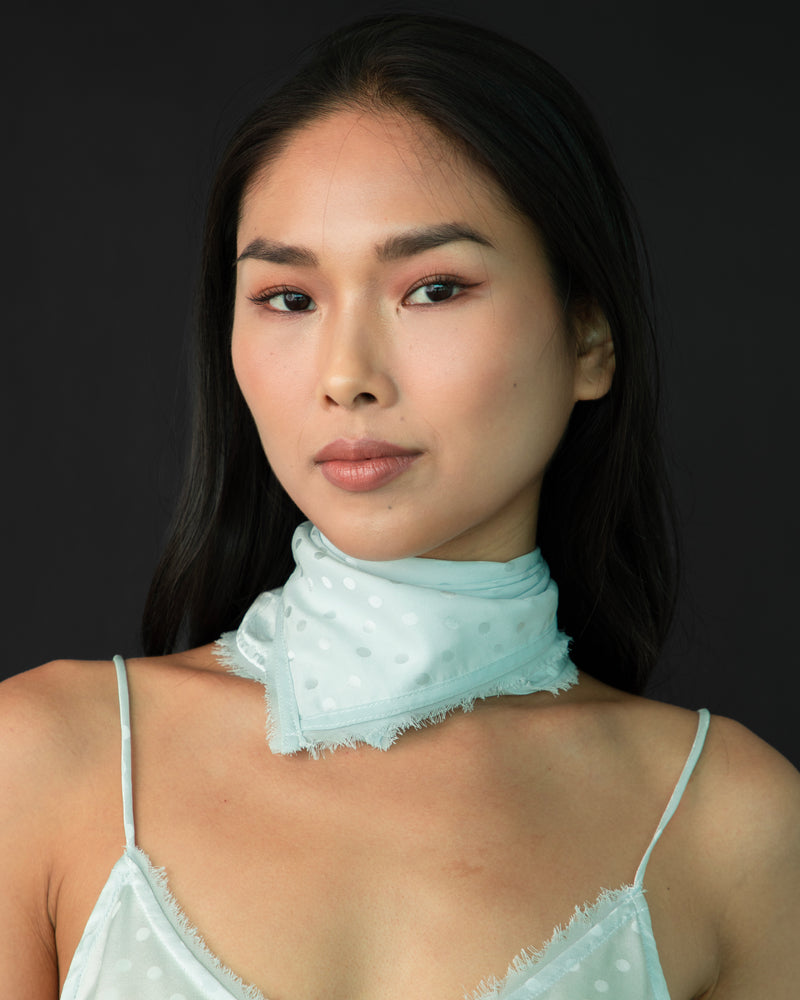The Silk Mini Scarf - Ice Melt Dots
