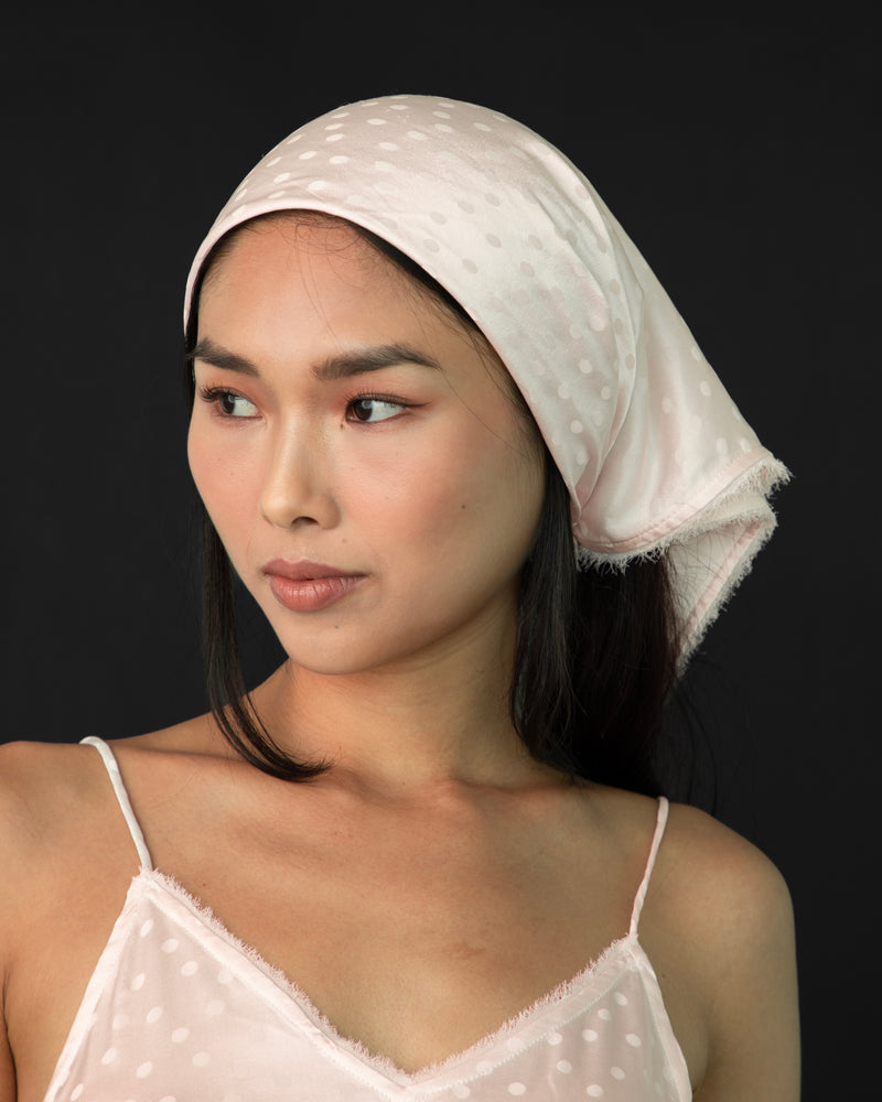 The Silk Mini Scarf - Petal Dots