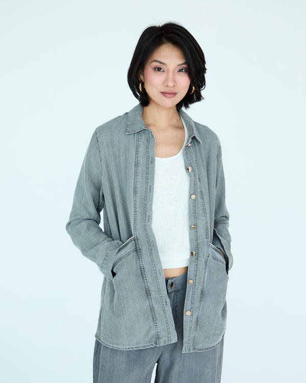 Yves Jacket - Medium Grey Chambray