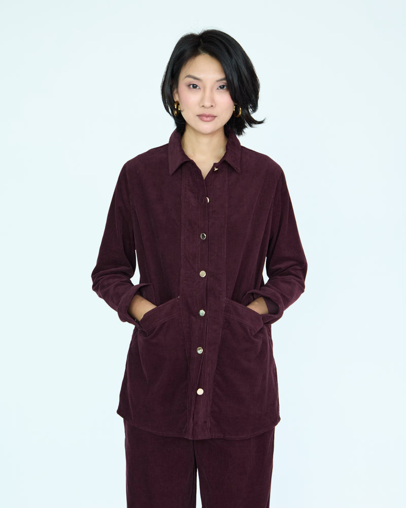 Yves Velvet Jacket - Burgundy