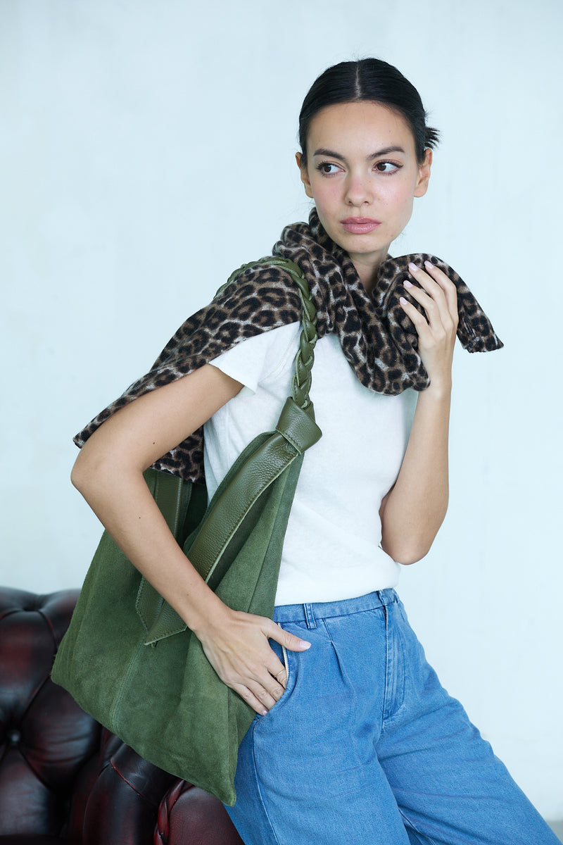 The Fanny Suede Bag - Kaki Olive