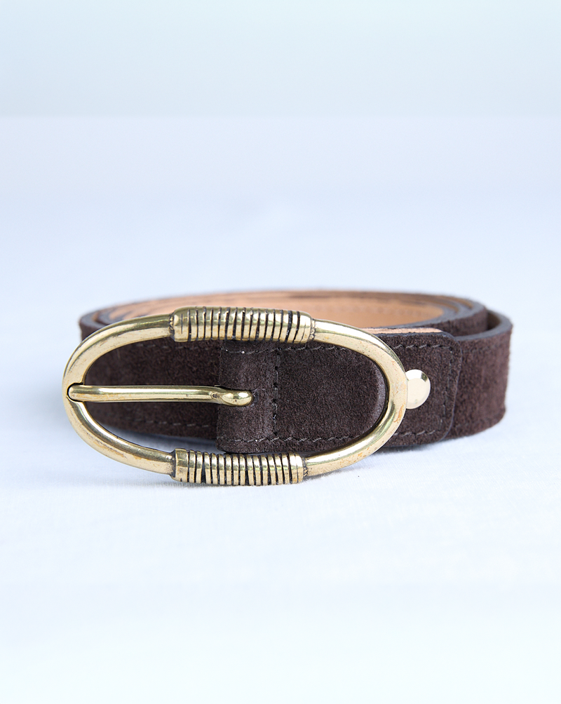 Clara Leather Belt - Choco Foncé