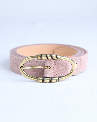 Clara Leather Belt - Rose Nude