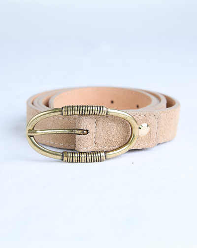 Clara Leather Belt - Taupe
