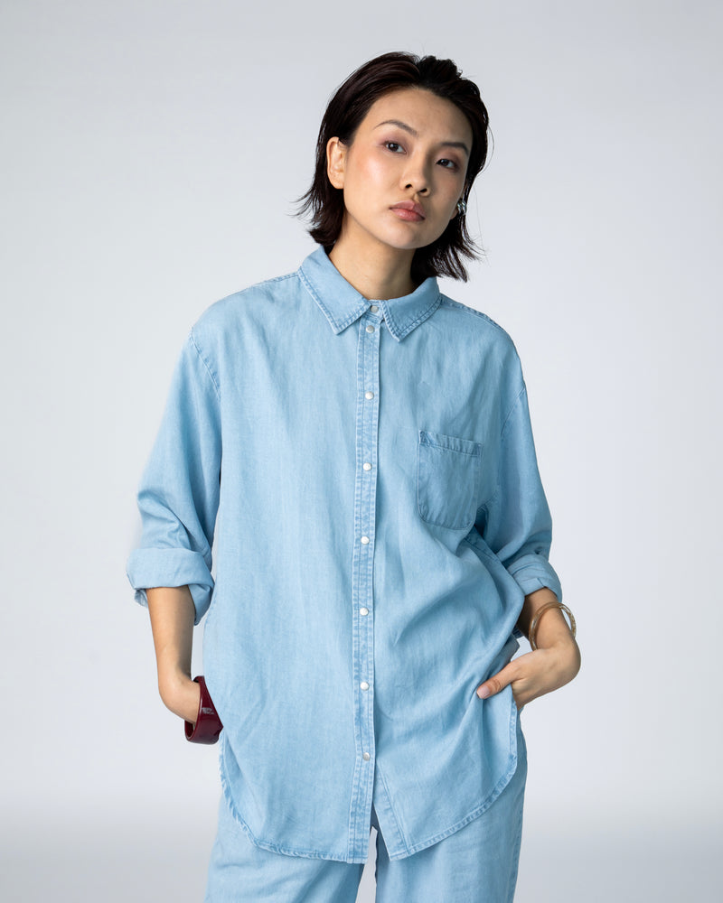 Jules Shirt - Bleached Blue Chambray