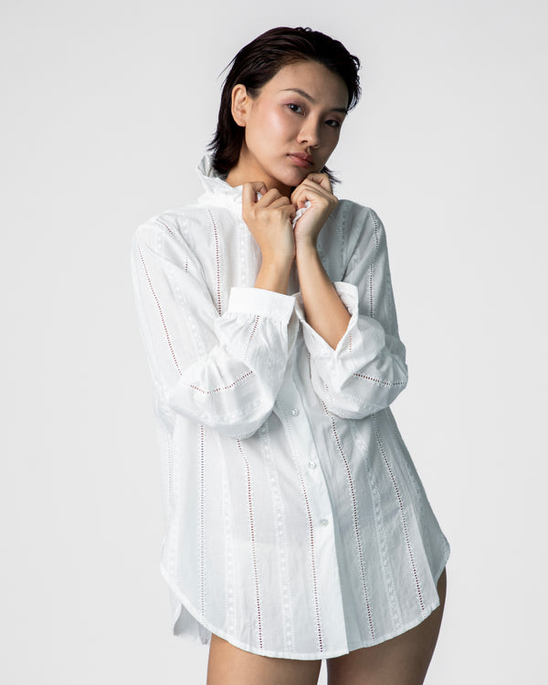 Simone Shirt - White Lace