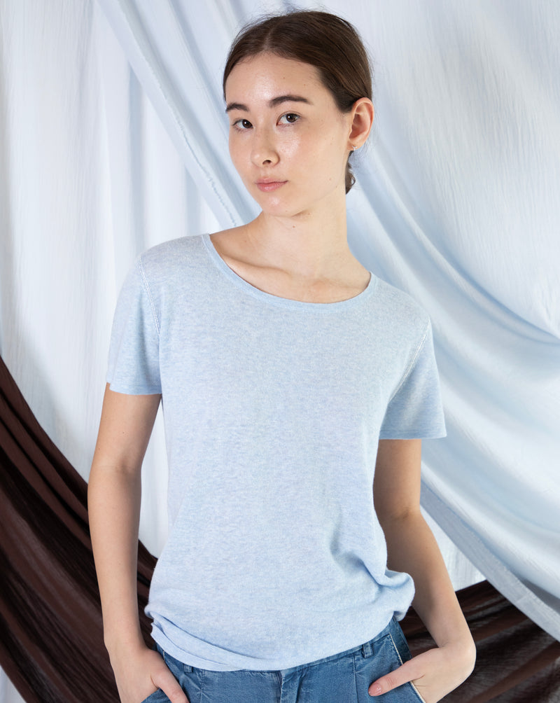 Marcelle T-Shirt (Round Neck) - Clear Sky