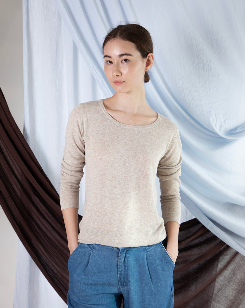 Marcelle Long T-Shirt (Round Neck) - Hay Day
