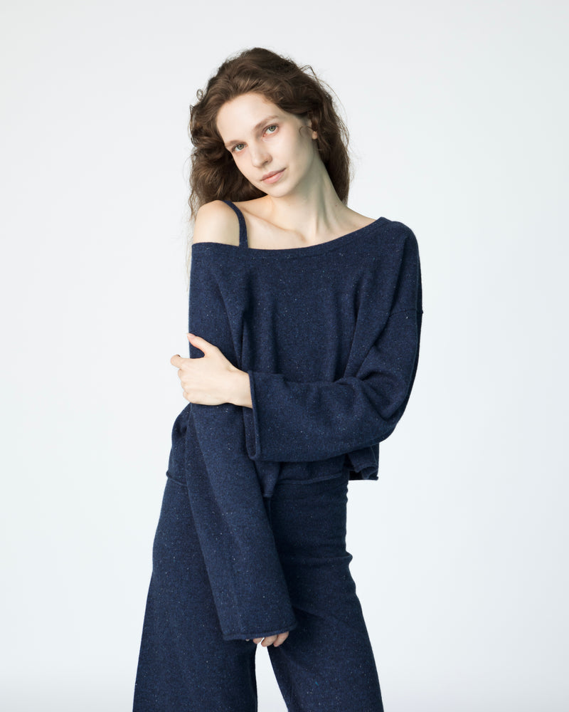 Le Crop Cashmere Sweater - Royal Coachman
