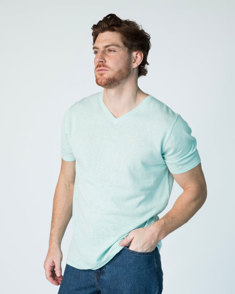 Men Marcel T-Shirt (V-Neck) - Chalk Blue