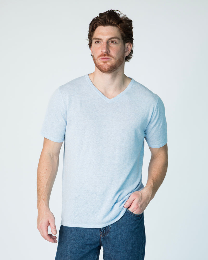 Men Marcel T-Shirt (V-Neck) - Clear Sky