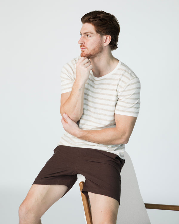 Marcel T-shirt (Round Neck) - Hay Day Stripes