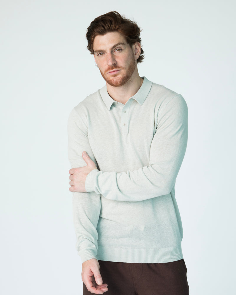 Polo Men Michel Long Sleeve - Cobweb