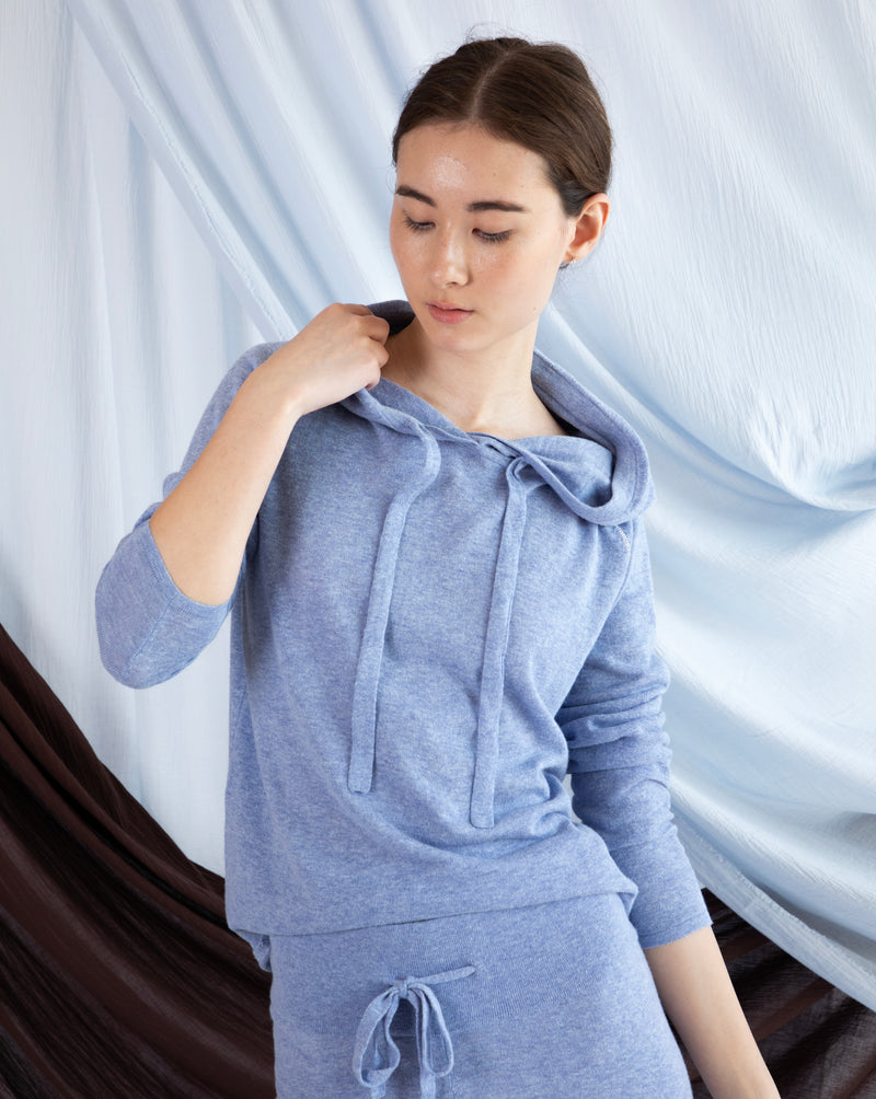 Georges Hoodie - Gingham Blue