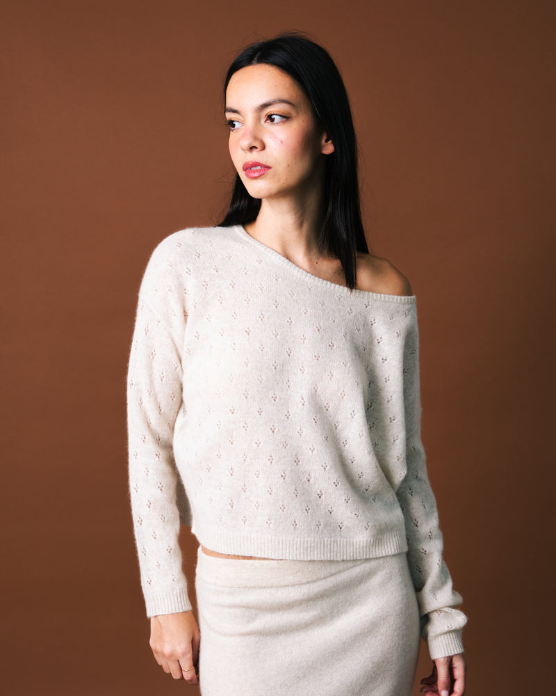 Ninon Pointelle Round Neck - Champagne