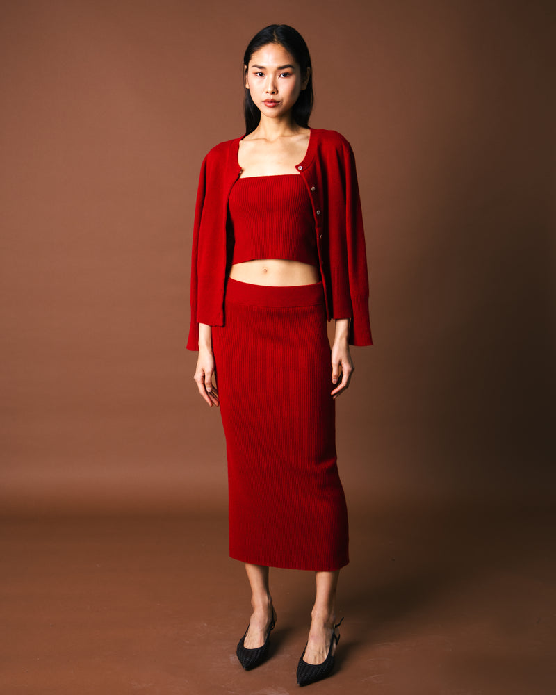 Leon Pencil Skirt - Garnet