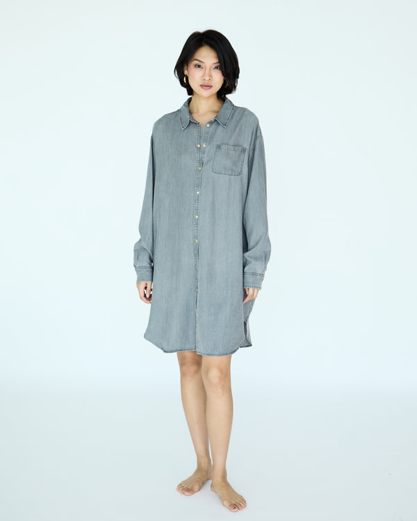Jules Dress Shirt - Medium Grey Chambray
