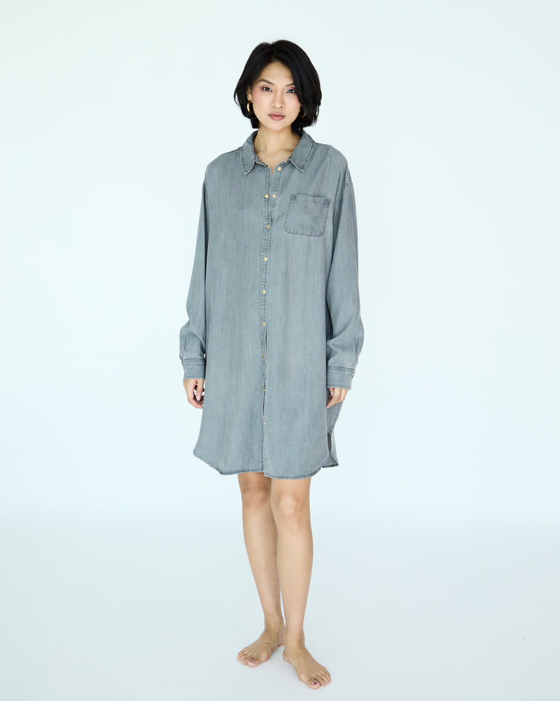 Jules Dress Shirt - Medium Grey Chambray