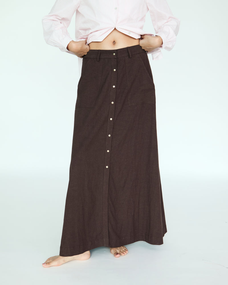 Yves Tencel Skirt - Chocolate