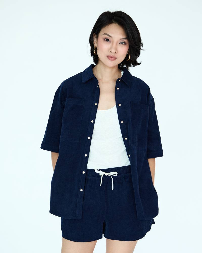 Lilou Velvet Short - Navy