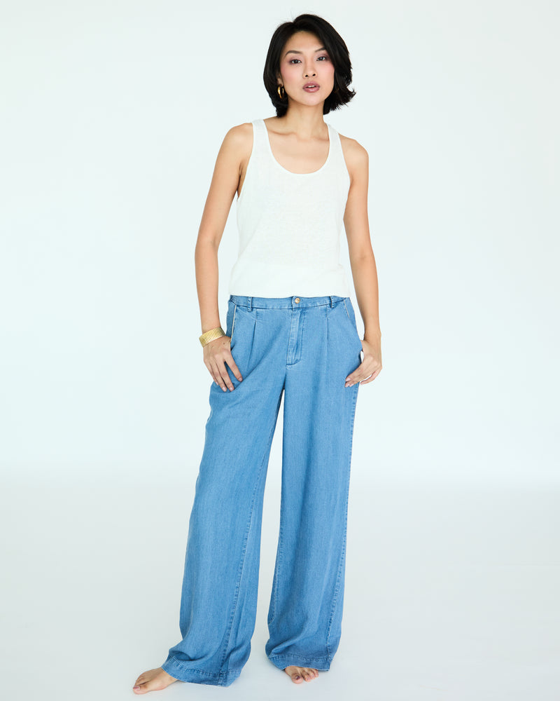 Yves Pants - Medium Blue Chambray