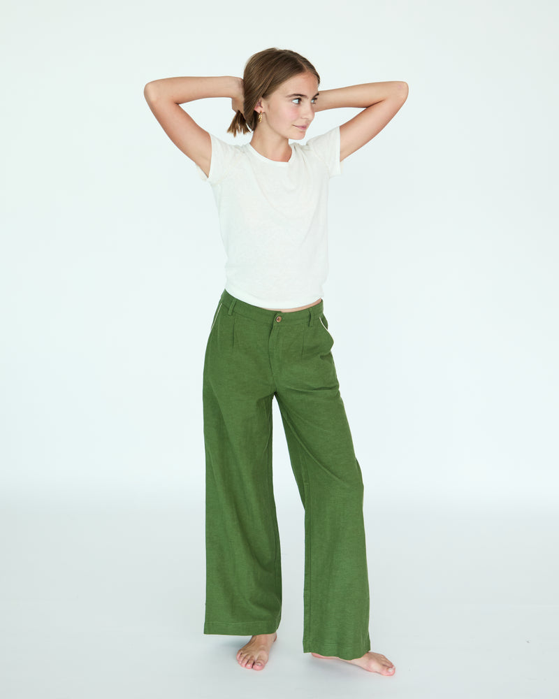 Girl Yves Pants - Moss
