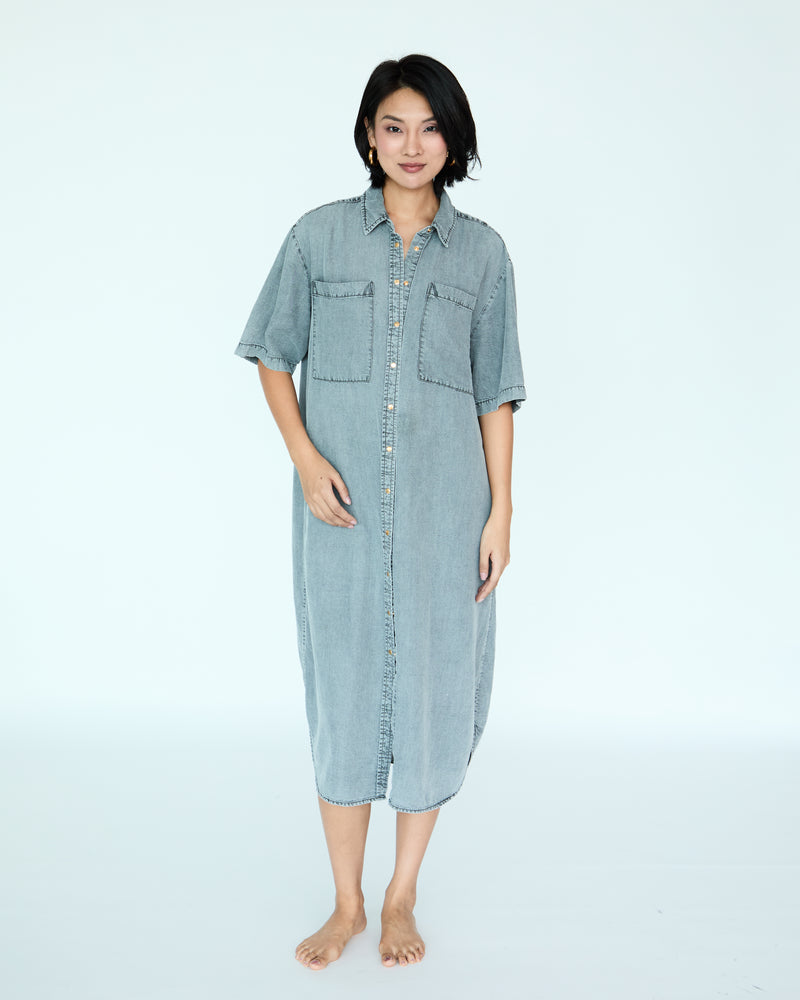 Jim Long Dress Shirt - Medium Grey Chambray