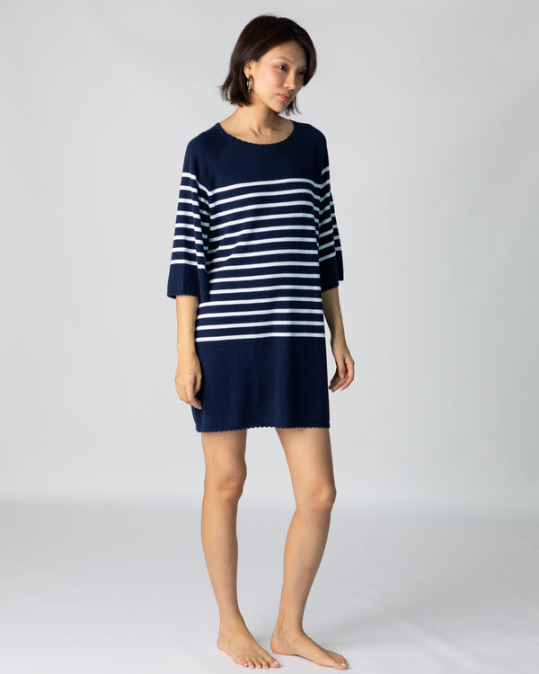 La Bretagne Dress - Navy/White Stripes