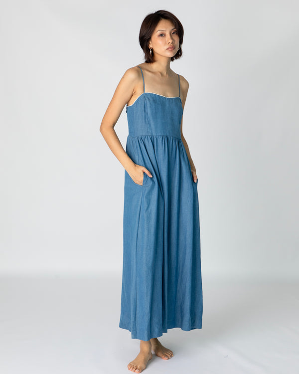 Long Ballet Dress - Medium Blue Chambray