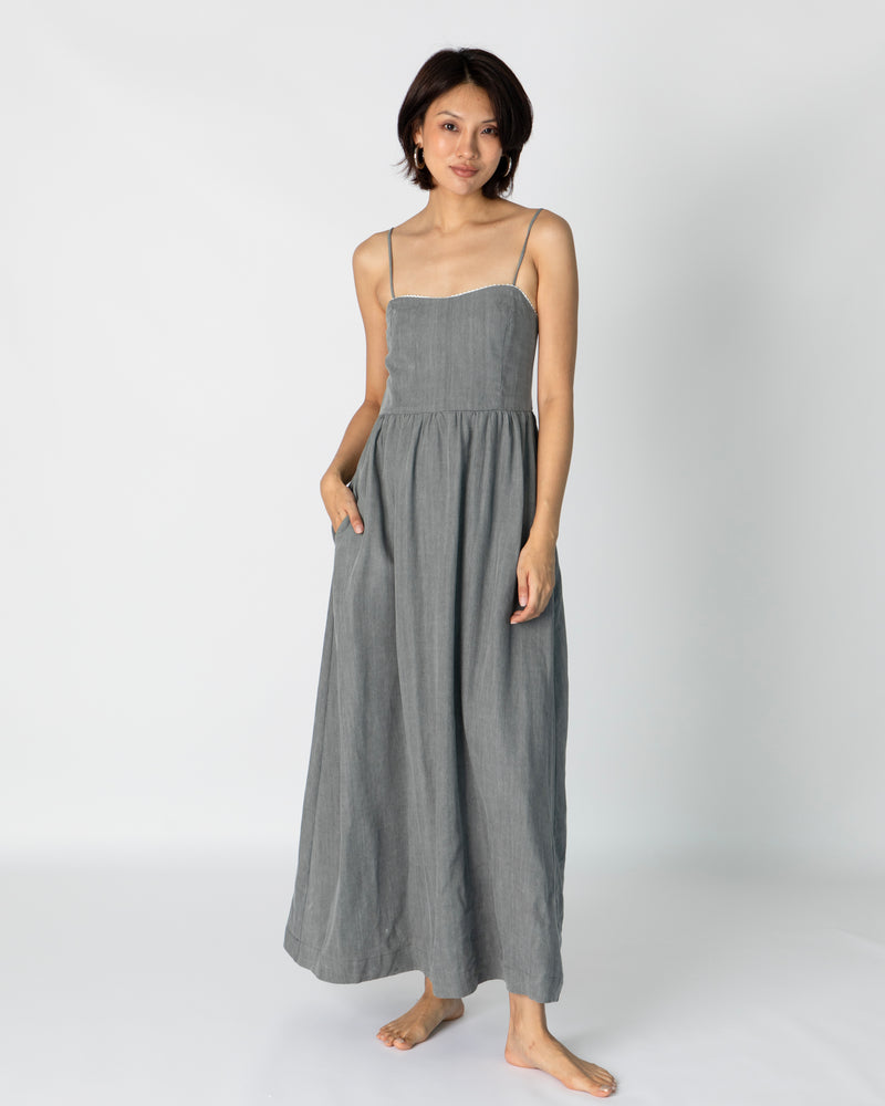 Long Ballet Dress - Medium Grey Chambray