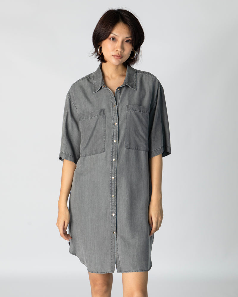 Jim Short Dress Shirt - Medium Grey Chambray