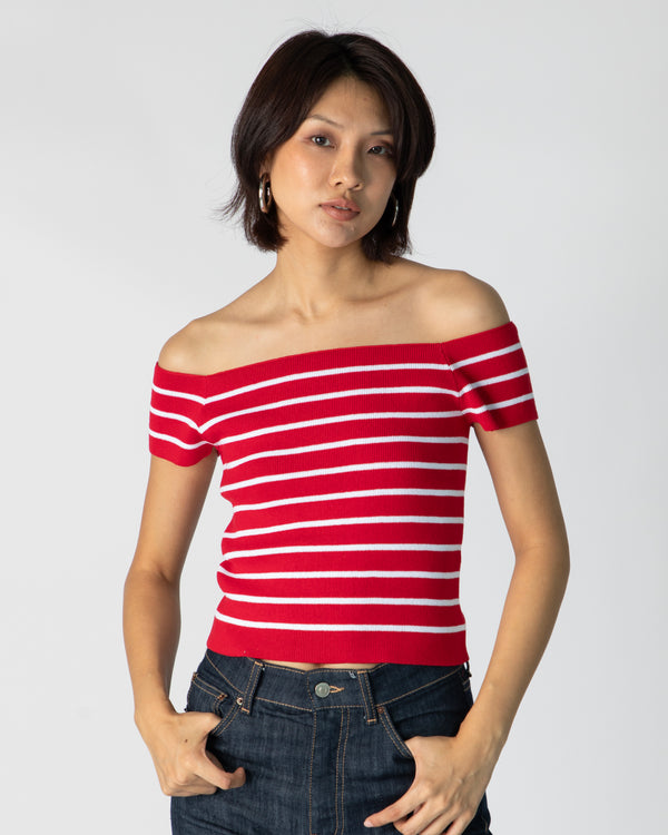 La Bretagne Top - Red/White Stripes