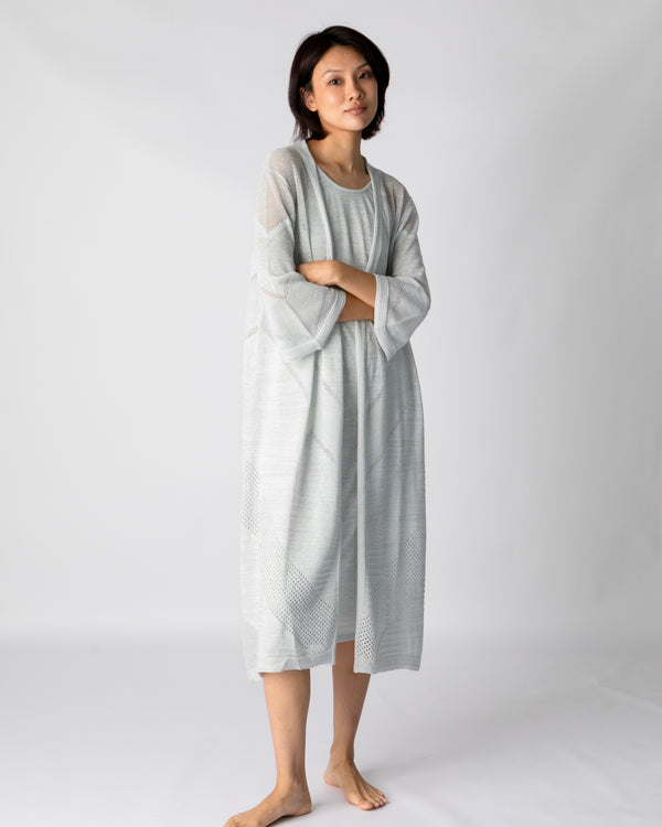Ines Long Cardigan - Silver