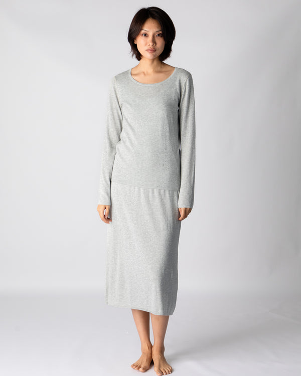 Marcelle Long T-Shirt (Round Neck) - Woodsmoke
