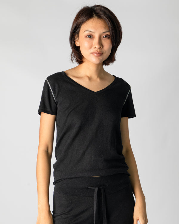 Marcelle T-Shirt (V-Neck) - Pitch Black