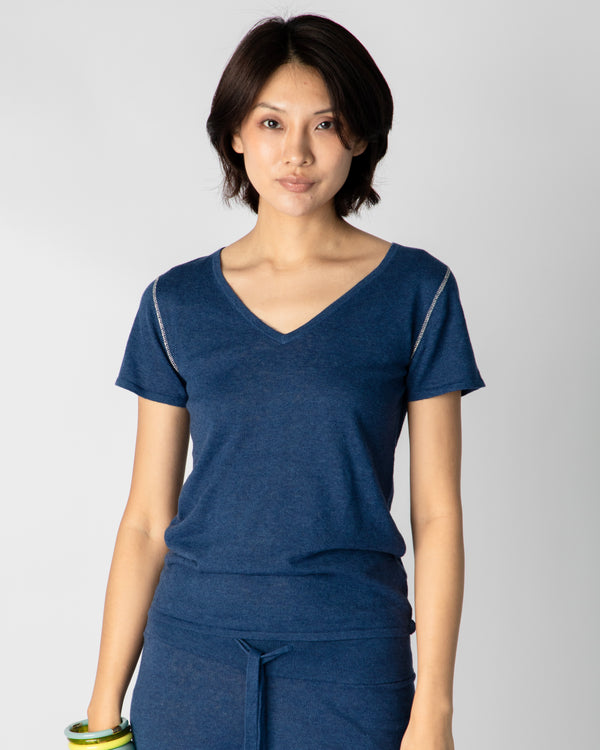 Marcelle T-Shirt (V-Neck) - Indigo Denim