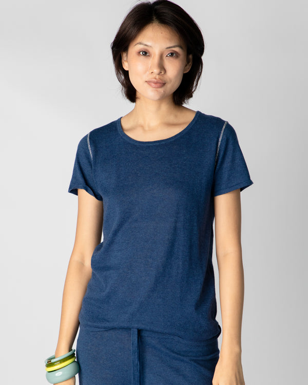 Marcelle T-Shirt (Round Neck) - Indigo Denim