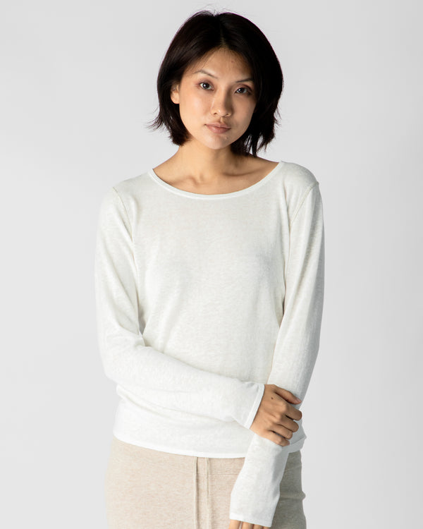 Marcelle Long T-Shirt (Round Neck) - White