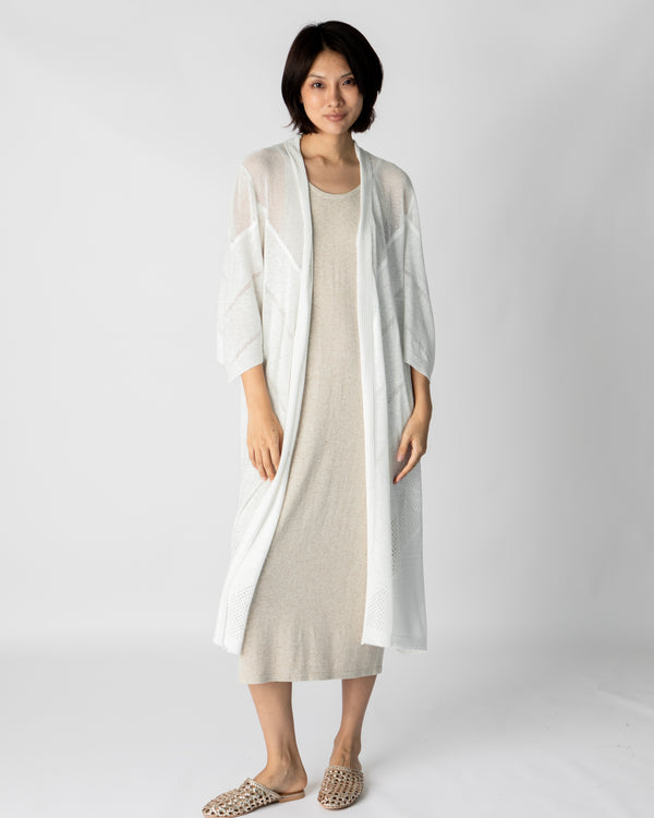 Ines Long Cardigan - White