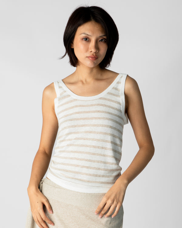 Marcelle Tank Top - White / Hay Day Stripes