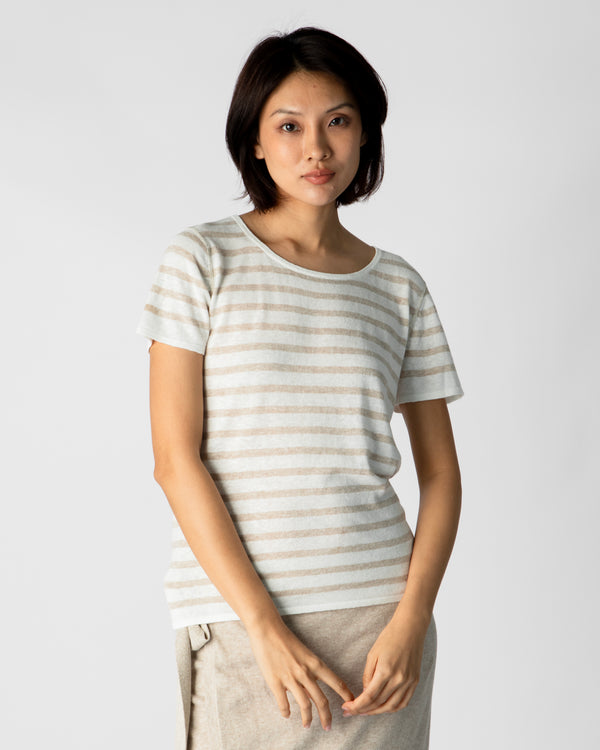 Marcelle T-Shirt (Round) - White / Hay Day Stripes