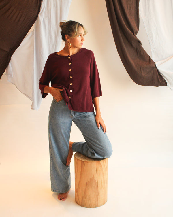 Capri Cardigan - Plum