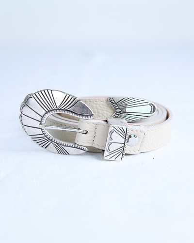 Ornella Leather Belt - Taupe