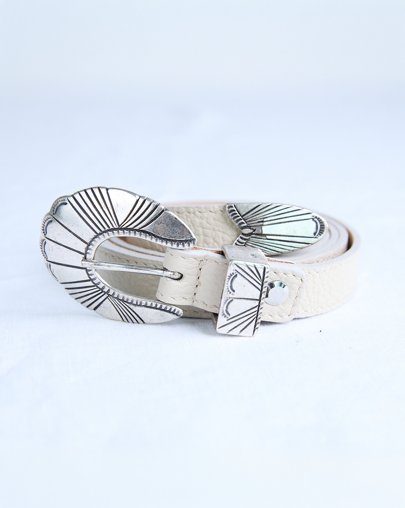 Ornella Leather Belt - Taupe