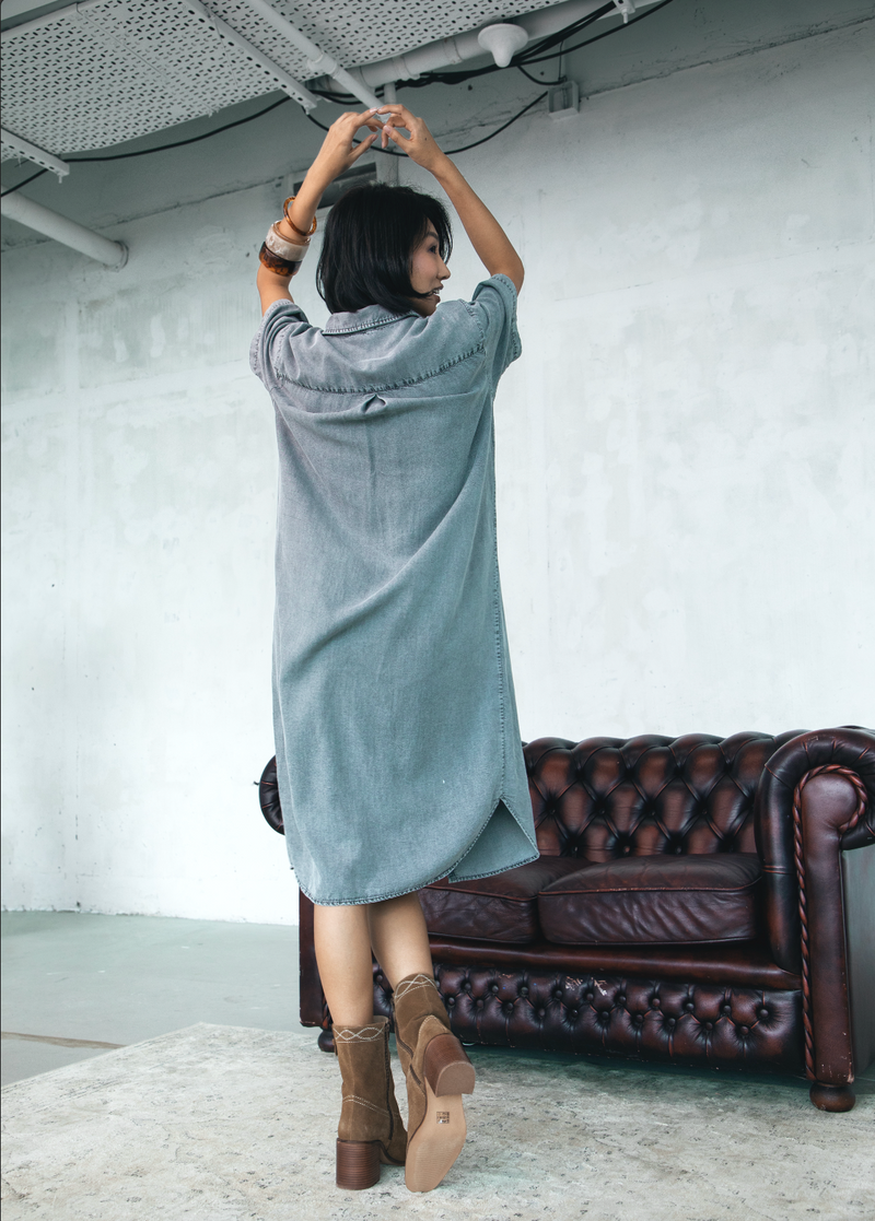 Jim Long Dress Shirt - Medium Grey Chambray